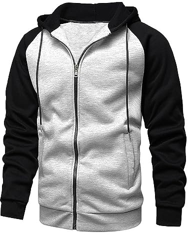 YawYews Sweatjacke Herren Zipper Hoodie Kapuzenjacke Herren Sweatjacke Mit Kapuze Sweatshirt Jacke Reißverschluss S-2XL