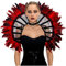 keland Gotisch Viktorianisch Spitzenkragen Feder Umhang Stola Kragen Schulterumhang Halloween Cosplay Accessoire (Rot-1)
