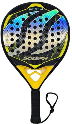 Side Spin - Pala de Pádel Grau 12K | Control preciso y Potencia explosiva | Forma Redonda | Fibra de Carbono 12k | Amarillo/Negro | Talla Única | Peso 365g