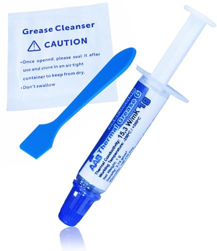 AABCOOLING Thermal Grease 6-1g - 15,3W/MK - Eficiente Pasta Térmica PC con Plata para Cualquier Ventilador de CPU, Procesador, Compuesto Térmico de Micropartículas de Carbono, Ordenadores, Consolas