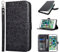 Zouzt Case for iPhone SE 2022 / SE 2020 / iPhone 8/7 (4.7 Inch), PU Leather Wallet Case with Credit Card Holder Slot Flip Folio Kickstand Shockproof Protective Phone Cover (Black Leopard Pattern)