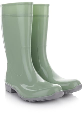 Lemigo Stivali di gomma da donna Impermeabili Stivali alti da pioggia Scarpe da giardino 967 Ilse (Menta, Sistema Taglie Calzature EU, Adulto, Numero, Media, 40)