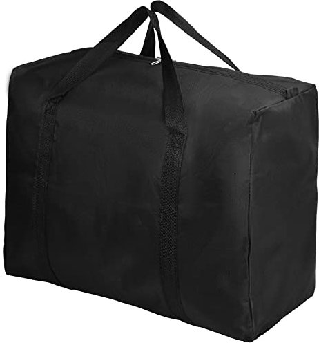 Ehuihuan Bolsas Almacenaje Ropa 180L, Bolsas Mudanza para Guardar Ropa Edredones Mantas, Bolsas de Almacenamiento Extra Grandes Impermeable, Bolsas de Transporte Grandes Plegable Negro con Cremallera