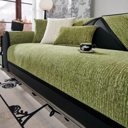 UracOn Sofaschoner rutschfest - Sofaschutz Für Haustier Katze Hunde - Universal 1 2 3 4 Sitzer Sofabezug u Form Couch - Geeignet für alle Jahreszeiten (Grün - 70 x 210 cm)