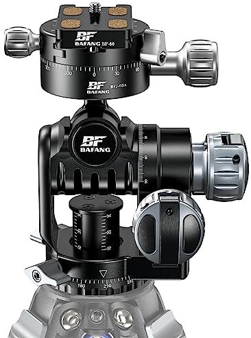 BF BAFANG Geared Tripod Head,360° Panoramic Camera Geared Head with 1/4 Screw 3/8 Thread Mount and Quick Release Plate for DSLR,Camcorder,Tripod,Monopod,Maximum Load 5 kg