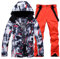 ALSOGO Herren Skianzug Ski Jacke und Hose Set Wasserdichter Schneeanzug Snowboard Jacke Hose Skikleidung Für Männer Orange 2XL01