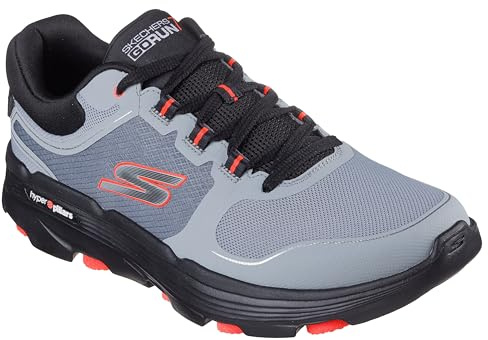 Skechers Men's Go Run 7.0 Full Range Sneaker, Grey and Coral Textile/Synthetic, 11 UK