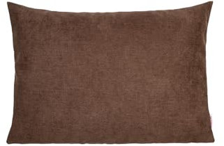 beties Farbton-Serie Kissenbezug ca. 25x35 cm Premium Uni kleine Kissenhülle aus deutschem Unternehmen, Chenille-Haptik in Raumausstatter Qualität - kaffeebohne-braun