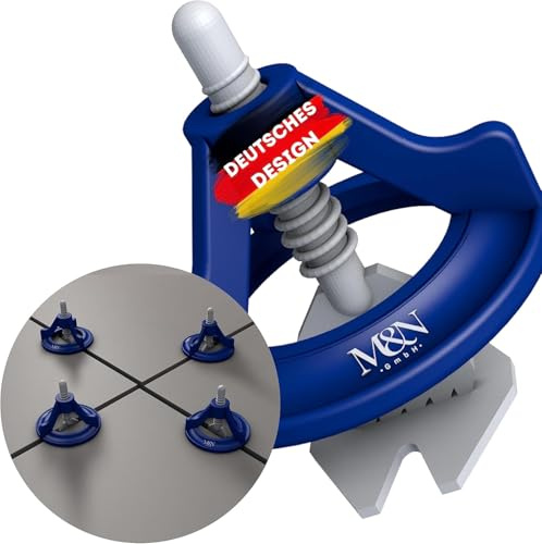 M&N Fliesen Nivelliersystem Set 1mm, 1.5mm,2mm, 3mm Mega- Auswahl (200x 3mm Laschen, 100x Zughauben) - Fliesen Werkzeug für Leien & Profis - Kunststoff Abstandshalter - Fliesen Verlegehilfe