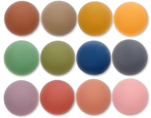 Wanmu 12Pcs Spherical Fridge Magnet, Cute Matte Decorative Whiteboard Magnets, Colorful Refrigerator Magnets for Home Kitchen Locker Office Calendars Whiteboard Maps Resin Fun Decor