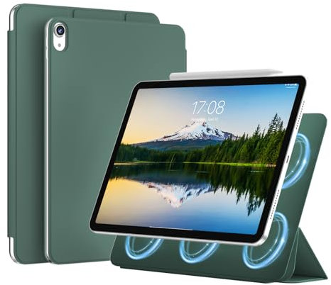 JKSML Funda magnética para iPad (A16) de 11ª generación de 11 pulgadas (2025), iPad de 10ª generación de 10.9 pulgadas (2022), cubierta trasera de TPU suave antiarañazos, apagado y encendido