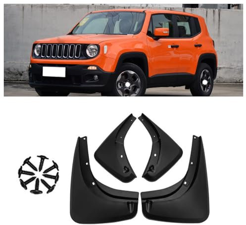 MNBHJGR 4 Stück Auto Gummi Schmutzfänger, Für Jeep Renegade 2015-2021 Auto Vorne Hinten Kratzfest Spritzschutz Kotflügel Protection Styling ZubehöR