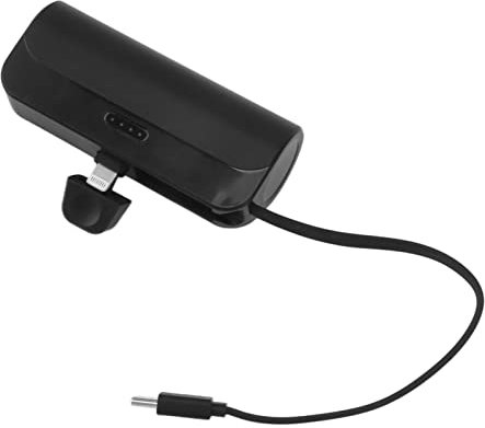 Tragbares Ladegerät, Mini-Größe, IOS-kompatibel, Automatische Erkennung, Batteriebetrieben, Geeignet für Outdoor- und Notfallsituationen, mit ABS-Gehäuse, Integriertes Typ-C-Kabel