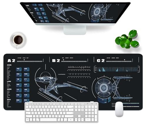 Large Gaming Mouse Mat XL Black Desk Mat 31.5x11.8x0.12 inch Desk Pad Keyboard Mouse Pad (Gaming -1)