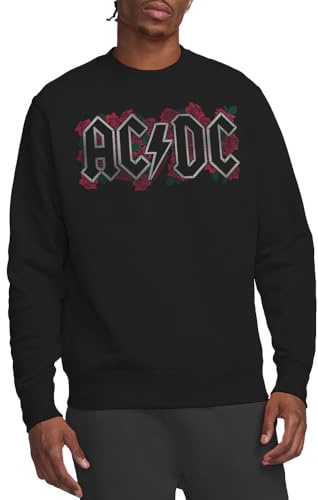 AC/DC Unisex Acdc Roses Logo Crew Sweatshirt Sweatshirt