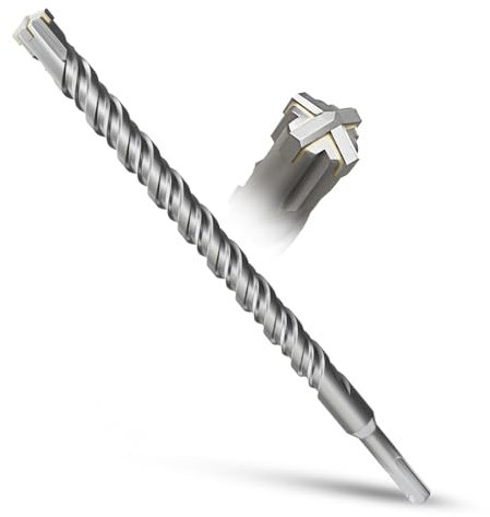 METOTY Punte per trapano SDS Plus 25mm×310mm, Punte per pietra, Punte per martello pneumatico, Punte per calcestruzzo, Per pietra, calcestruzzo, pietra naturale, muro di mattoni