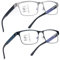 Missfive 2 Pack Gleitsichtbrille Herren Metall Multifokale Blaulichtfilter Halbrahmen Gleitsicht Lesebrille Mit Federscharniere (Schwarz&Gunmetal, Nähe-Mittlere Entfernung, 2.5x)