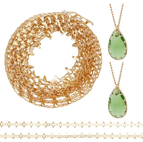 PH PandaHall Alambre de galería chapado en oro de 18 quilates de 3 m, tira de bisel de cobre, alambre de metal dorado, bisel de piedras preciosas para manualidades, collares, aretes, pulseras,