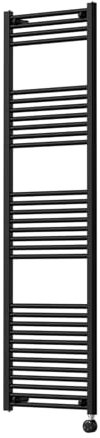 Companyblue 550mm Wide Black Electric Heated Towel Rail Radiator Flat Ladder for Stylish Bathroom (1800mm High)