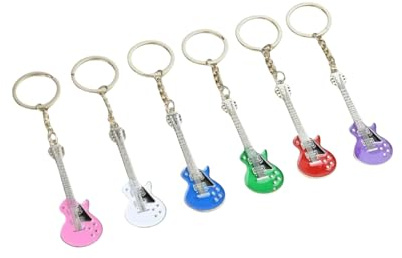 BOBOZHONG Gitarre Schlüsselanhänger, 6 Stück, Metall, Rock, Musikinstrument, Geschenkdekoration