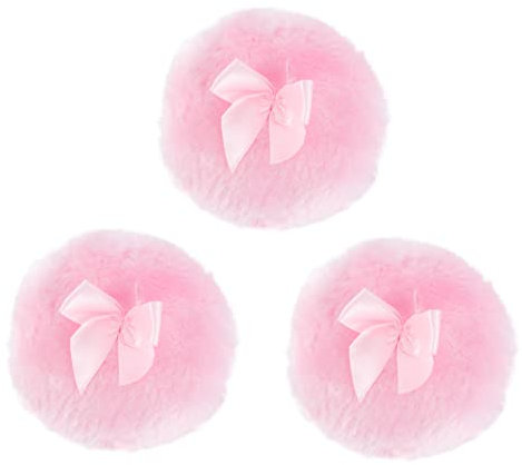 Gatuida 3stück Weiche Babypuderquasten Mit Langem Flaum Plüschige Talkumpuderpuffs Für Empfindliche Haut Niedliches Schleifendesign in Rosa Sicher Für Junge Mädchen Und Vielseitig Einsetzb