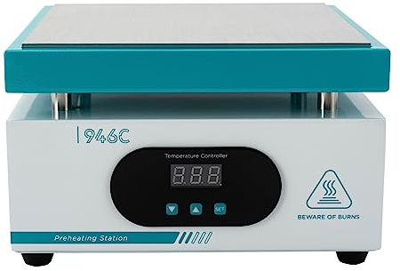 946C Electric Heating Plate Preheating Station 600W 60Hz Preheat Soldering Station 50-350°C Adjustable Electronic Hot Plate Preheating Station with LED Display Anti-Slip Feet