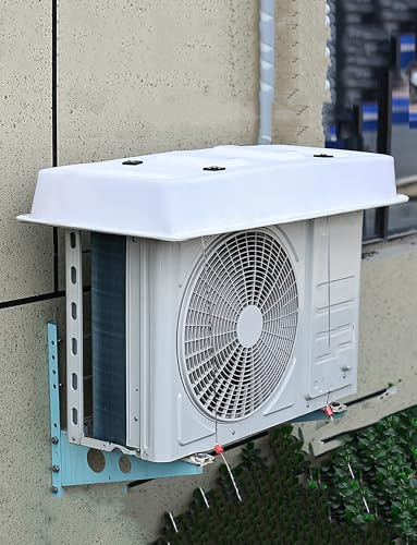 Genérico Cubierta de Lluvia for Unidad Exterior de Aire Acondicionado doméstico, Cubierta de Goma, Cubierta Protectora, toldo, for Bomba de Calor Split, Condensador y compresor.(Beige,88x38cm)