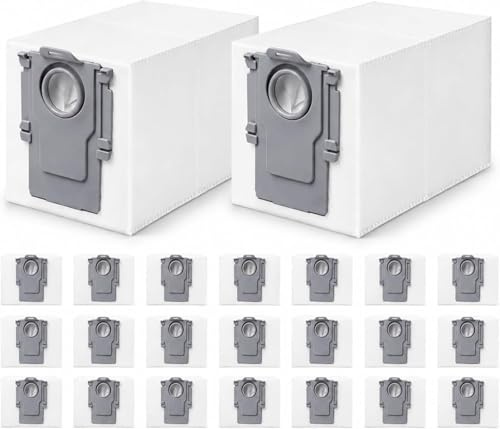 Lot de 24 sacs à poussière de rechange pour aspirateur robot Roborock QV 35A/Qrevo S5V/QV35S/Saros 10/10R/Z70/Qrevo/Q Revo/S/Qrevo Pro/Plus/MaxV/Master/Curv/Edge/S5X/Qrevo Edge S5A/S8 MaxV/S8 Max