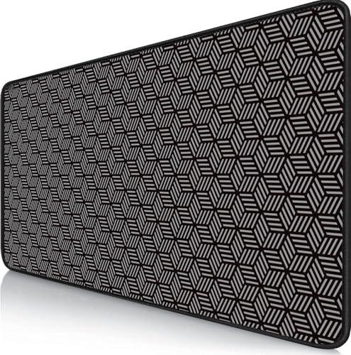 Tappetino per mouse da gaming, XXL, con bordi cuciti, impermeabile e antiscivolo, migliora la precisione e la velocità, per PC, MacBook (prismi, 900 x 400 mm)