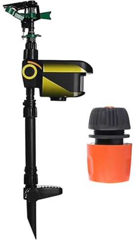 Solar Motion Sprinkler Animal Deterrent, 120° Motion Activated Sprinkler with Connector, Detachable Cat Deterrents for Yard Lawn Garden
