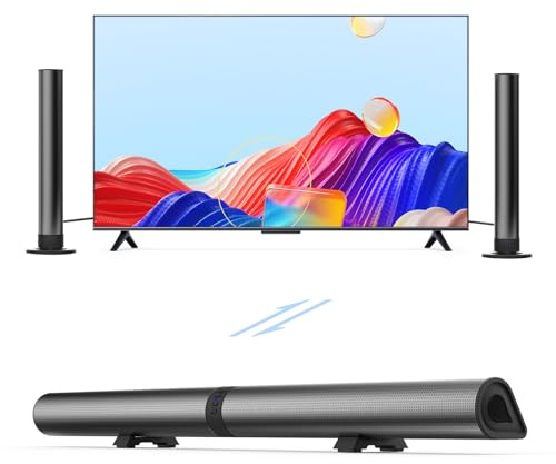 FSROOMZ Soundbar für TV Geräte,Teilbare 2-in-1 Bluetooth Soundbar Schwarz | 4 Lautsprechern (20 W), Bluetooth 5.3, USB-Stick/Optical/Aux/TWS, für Fernseher PC Monitor Handy Heimpartys