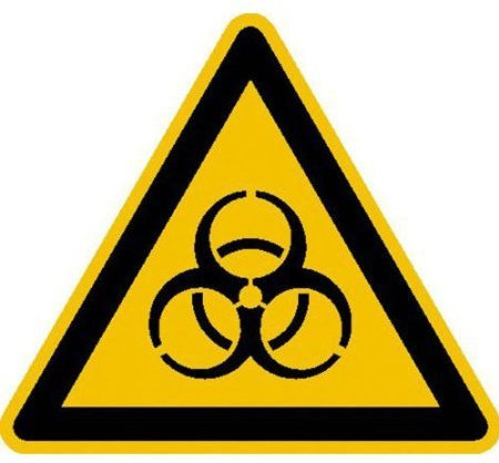 Indigos UG Aufkleber Warnung vor Biogefährdung Warnschild, Größe 10cm - selbstklebender Sicherheits Aufkleber für Tür oder Wand - Warnschild für Gebäude, Hotel, Büro, Firma, Haus, Praxis