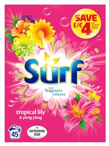 Surf Tropical Lily & Ylang 45 Wash Washing Powder, 3.185kg