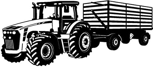 Samunshi® Wandtattoo Traktor mit Anhänger Trecker Kinderzimmer Kinder Wandaufkleber 70 x 29cm schwarz