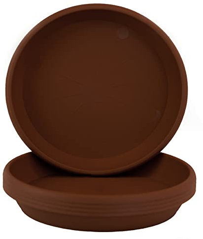 Home Garden Ornaments Sottovaso Rotondo Marrone Scuro 12.5cm Diametro Set da 5 - Sottovasi Rotondi - Sottovasi Plastica Resistente - Sottovasi per Piante da Interno (Ø12.5cm, Marrone Scuro)