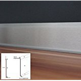 Edelstahl Fußleisten 1500mm lang K240 geschliffen Sockelleiste Wischleisten V2A (A:10mm / B:40mm / C:10mm)