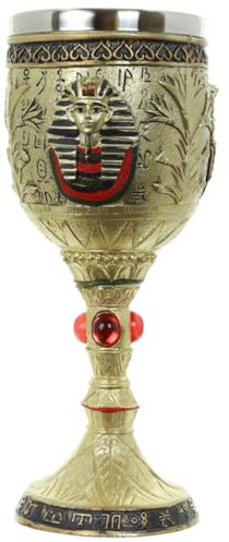 Puckator Jarra Decorativa de Cristal de Resina egipcia Antigua, Mixto, Height 18cm Width 8cm Depth 8cm
