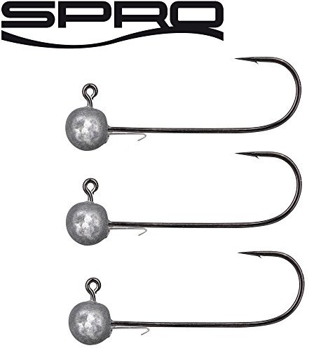 Spro Round Jighead HD Jig 90-3 Jighaken zum Gummifischangeln, Jigköpfe, Bleikopf zum Jiggen, Angelhaken für Gummiköder, Größe:14g / Gr. 1/0