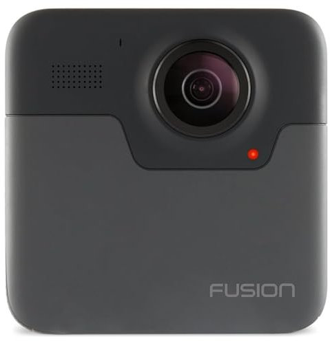 GoPro Fusion - Videocámara 360º deportiva (vídeo 5,2K a 30 fps / 3K a 60 fps, fotos de 18 MP, sumergible hasta 5m, control por voz), color negro