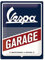 Nostalgic-Art Retro Blechschild, 15 x 20 cm, Vespa – Garage – Geschenk-Idee für Roller-Fans, Original Lizenzprodukt (OLP), aus Metall, Vintage Design, Blechschilder Sprüche