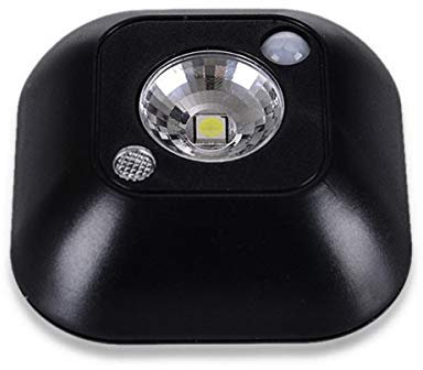 MODOAO Mini luce notturna senza fili alimentata a batteria, sensore di movimento, lampada di emergenza a LED (nero)