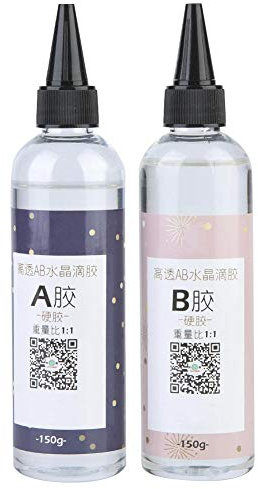 Kit de resina cristalina epoxi de alta transparencia de cristal AB Drop Glue para manualidades de bricolaje, fabricación de joyas(100g（1:1）)