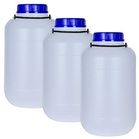 Bote 10 litros boca ancha con tapa y asa. Bidón de plástico. Pack 3 Unidades.