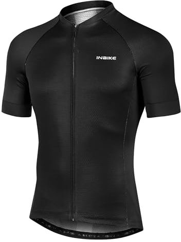 INBIKE MTB Cycling Jersey for Mens Tops Mountain MTB Bike Clothing Short Sleeve Shirt Road Clothes Cycle Running Bicycle Top Jerseys Shirts Gilet Black XL
