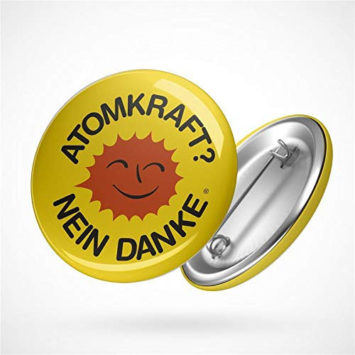 Hellweg Druckerei Button Anstecker Atomkraft Nein Danke Atomstrom Strahlung Badge Geschenk Idee Abzeichen Pin