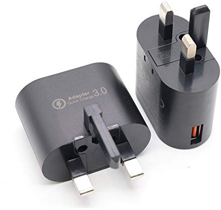 2-Pack Quick Charge 3.0 USB Wall Charger, 18W Fast Charging USB Power Adapter Wall Plug Compatible with 10W QI Wireless Charger, iPad Pro, Tablets, iPhone, Samsung Galaxy, LG, HTC