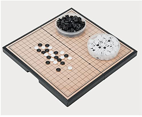 QIFFIY Go, Magnetic Go Game Set with 2 Storage Bowls Foldable Board, Board Go Game Suitable for 2 Adult Players (32 * 32/37 * 37 Cm)