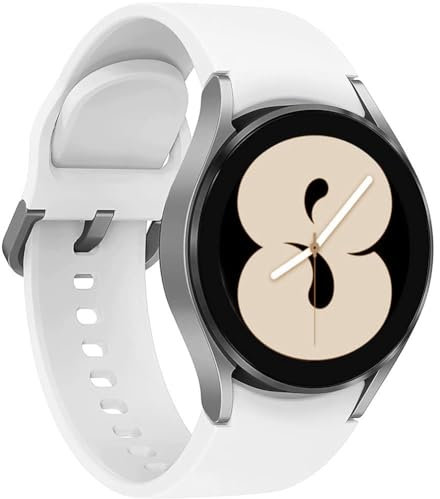 Kompatibel mit Samsung Galaxy Watch 4 40 mm 42 mm 44 mm 46 mm 3 41 mm Armbänder 20 mm Ersatzband aus weichem Silikon Sport Strap für Galaxy Watch 42 mm Active 2 40 mm 44 mm, offizielles Weiß