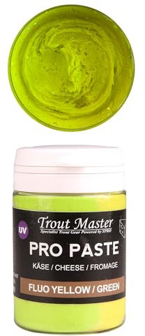 Trout Master Forellenpaste zum Forellenangeln 60g Pro Paste Teig, Farbe/Aroma:Fluoro Yellow/Käse