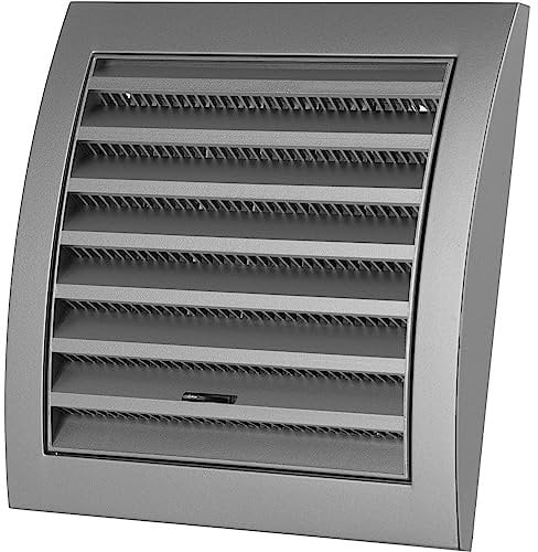 150x150mm Rejilla de Ventilación Regulada con Mosquitera - Plástico, Plateado